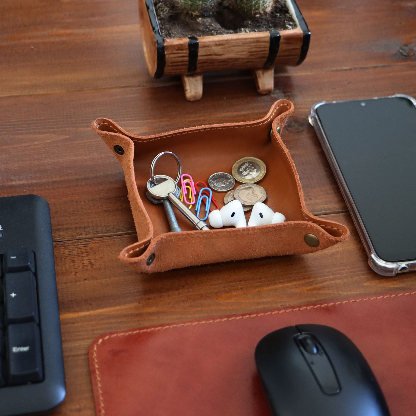 Leder-Catch-All-Tablett