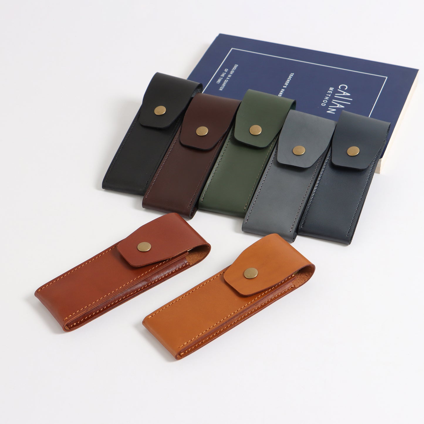 Personalised Pen Holder Fountain Multi Pens Case Button Closure