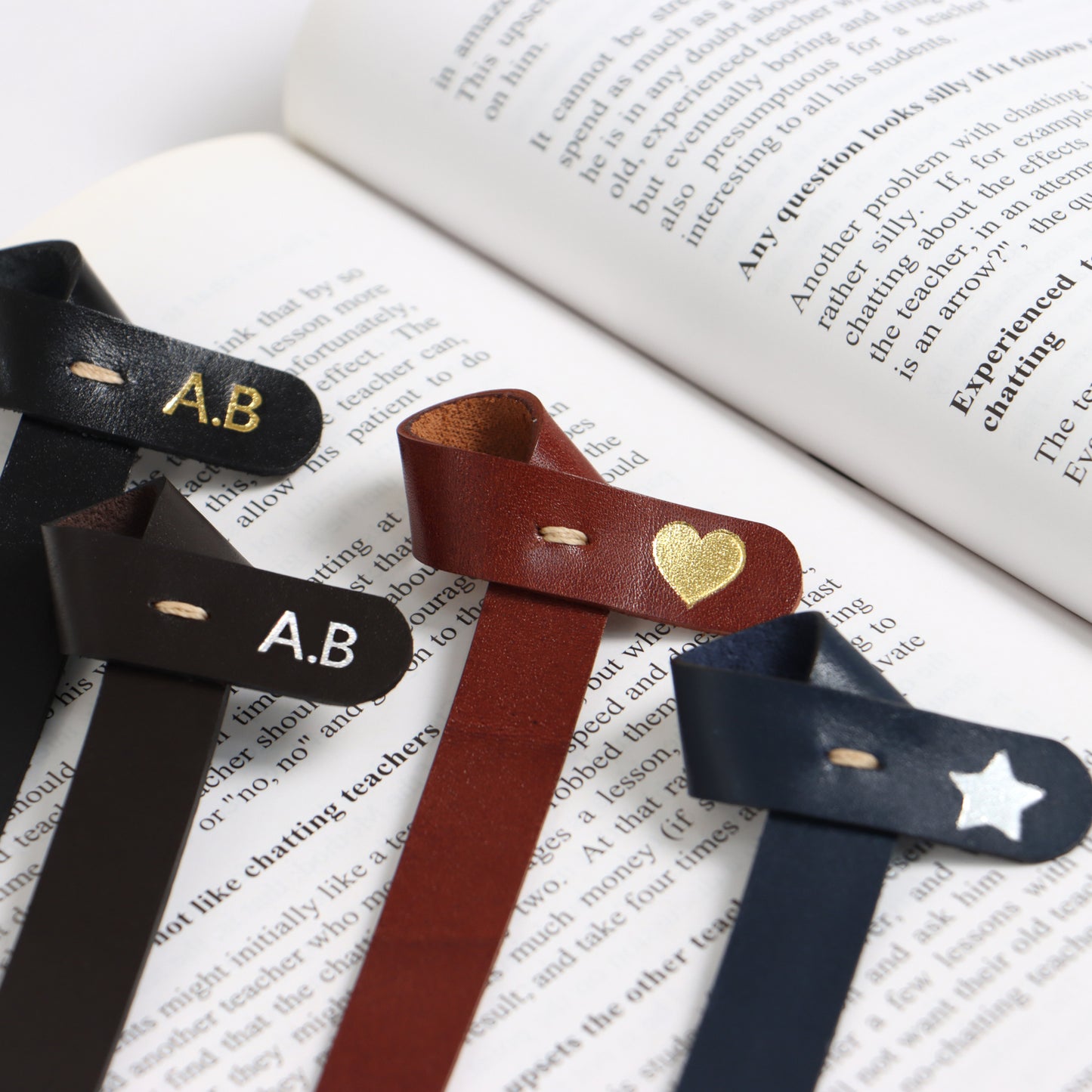 Personalised Leather Bookmark Gift For Readers Writers