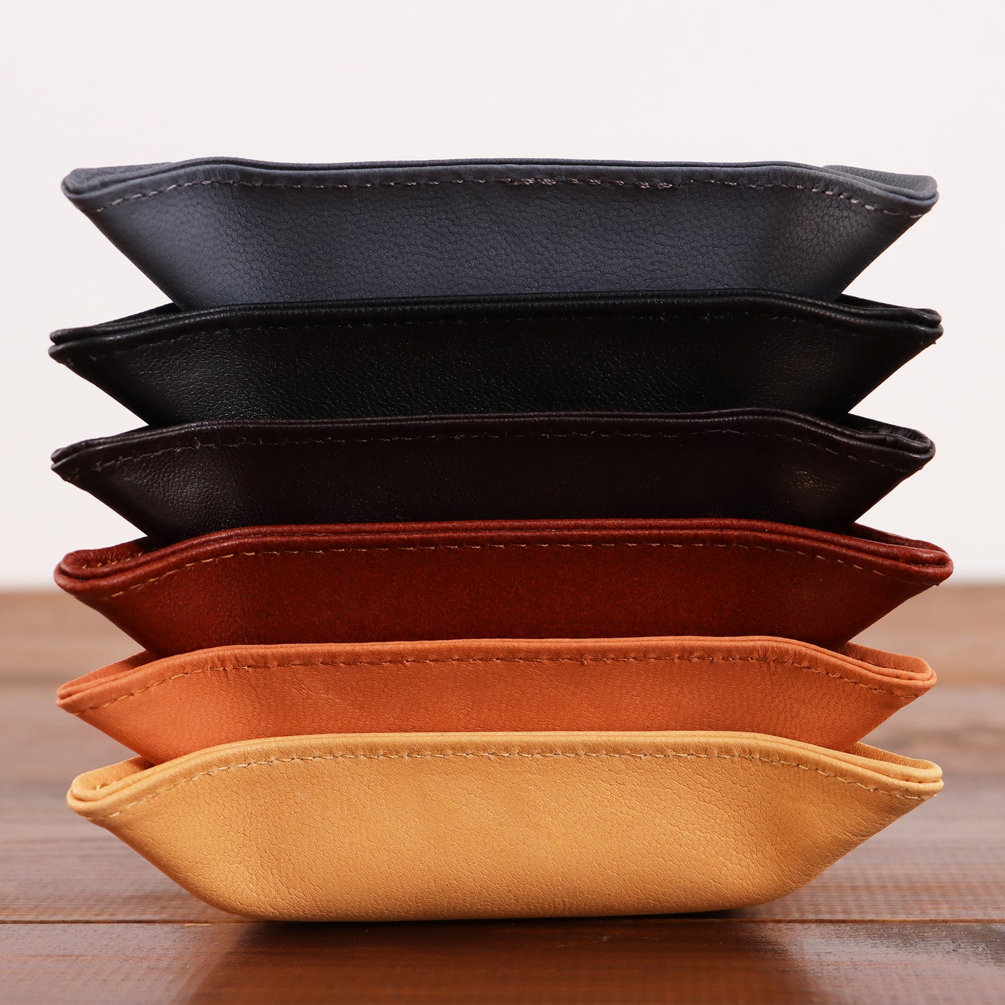 Personalised Leather Valet Tray Soft Leather Catch all Tray