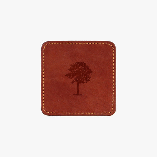 Set of 4 Personalized Genuine Leather Coasters Drink Coasters