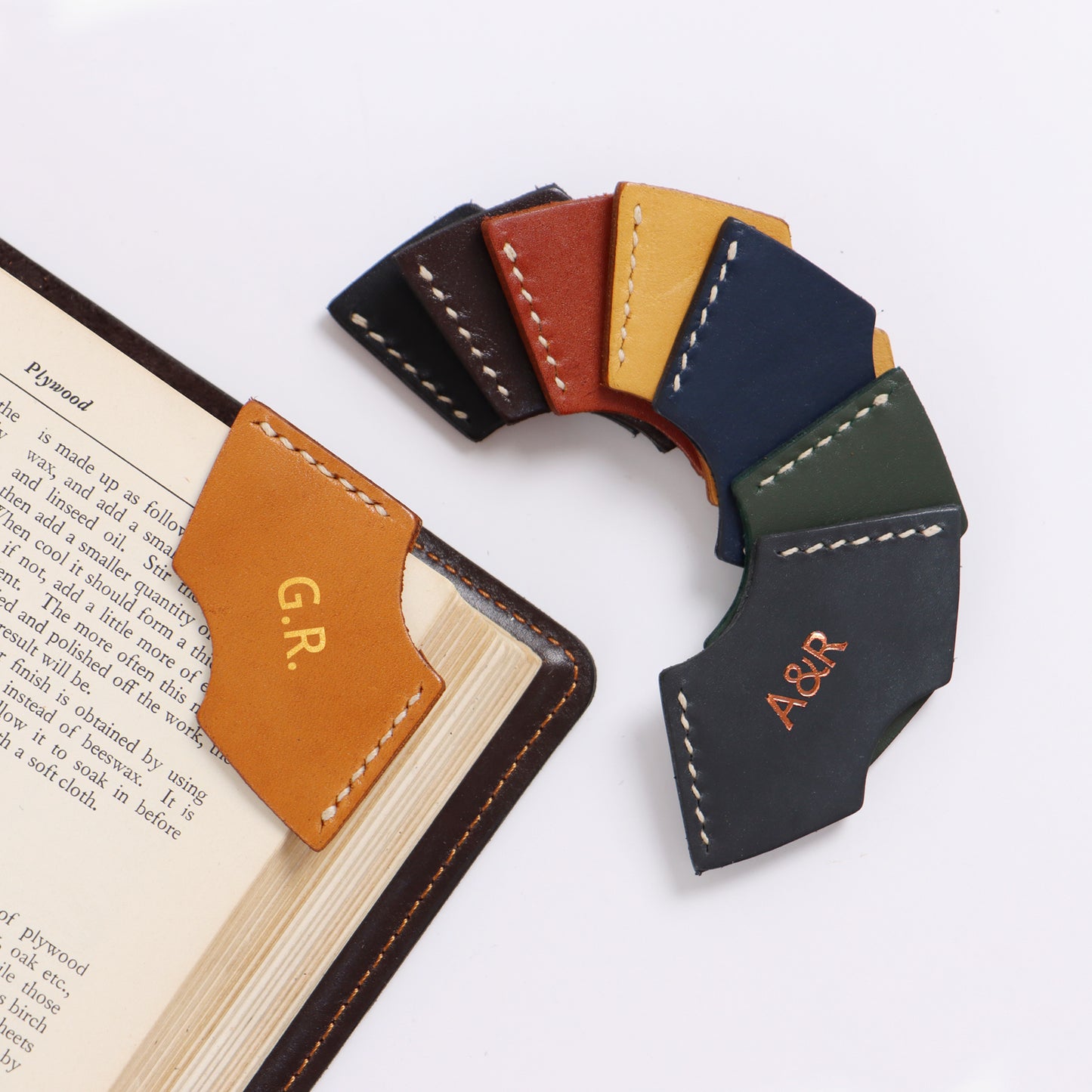 Personalised Bookmark Corner leather Bookmark