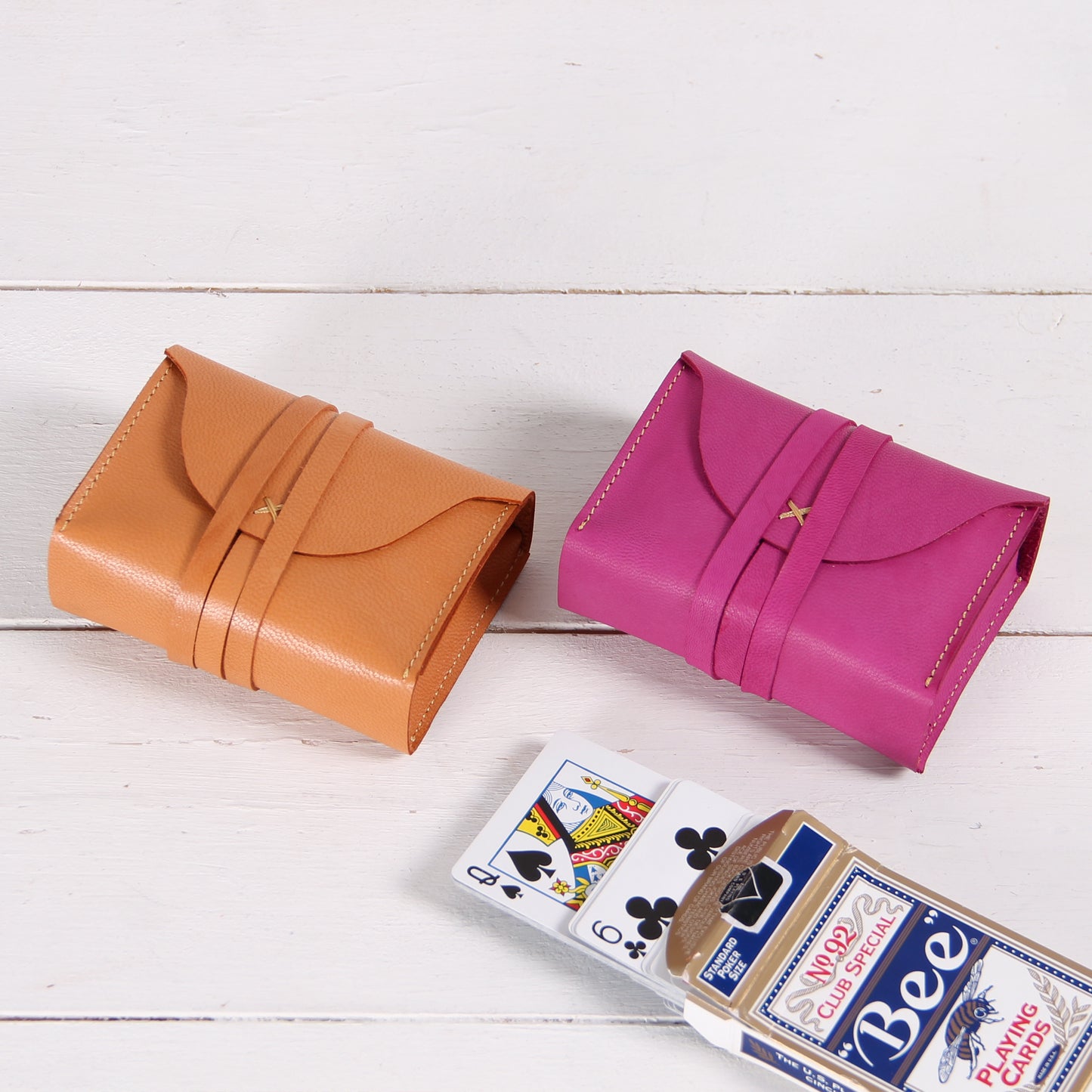 Personalised Double Deck Leather Playing Card Storage Case