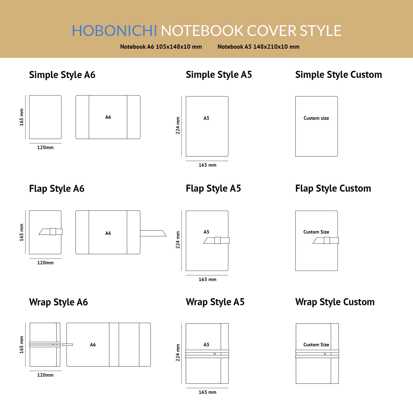 Leather Hobonichi Notebook Cover Hobonichi Techo Custom Size