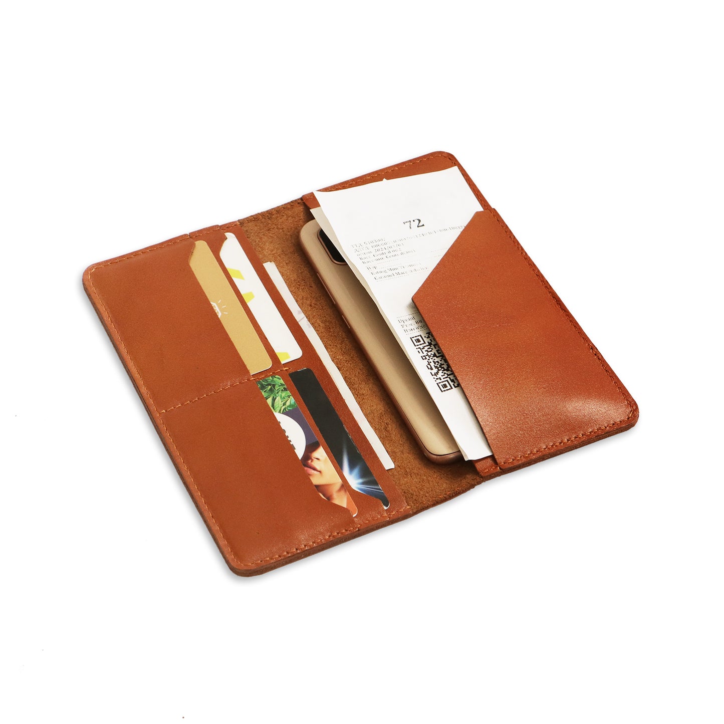 Personalized Long Leather Wallet Long Bifold Wallet