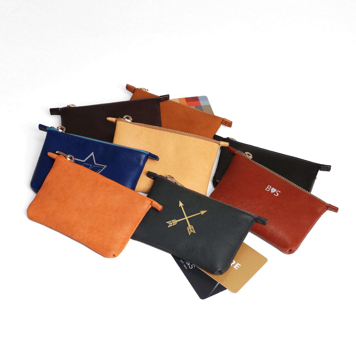 Personalised Credit Card Wallet Leather Zip Purse