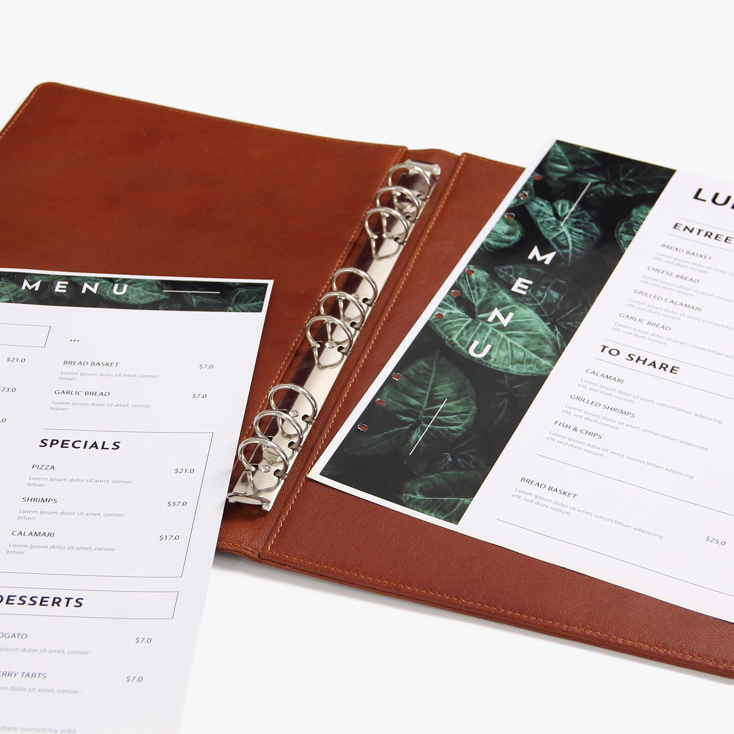 Leather Restaurant Menu Cover Custom Menu Cover