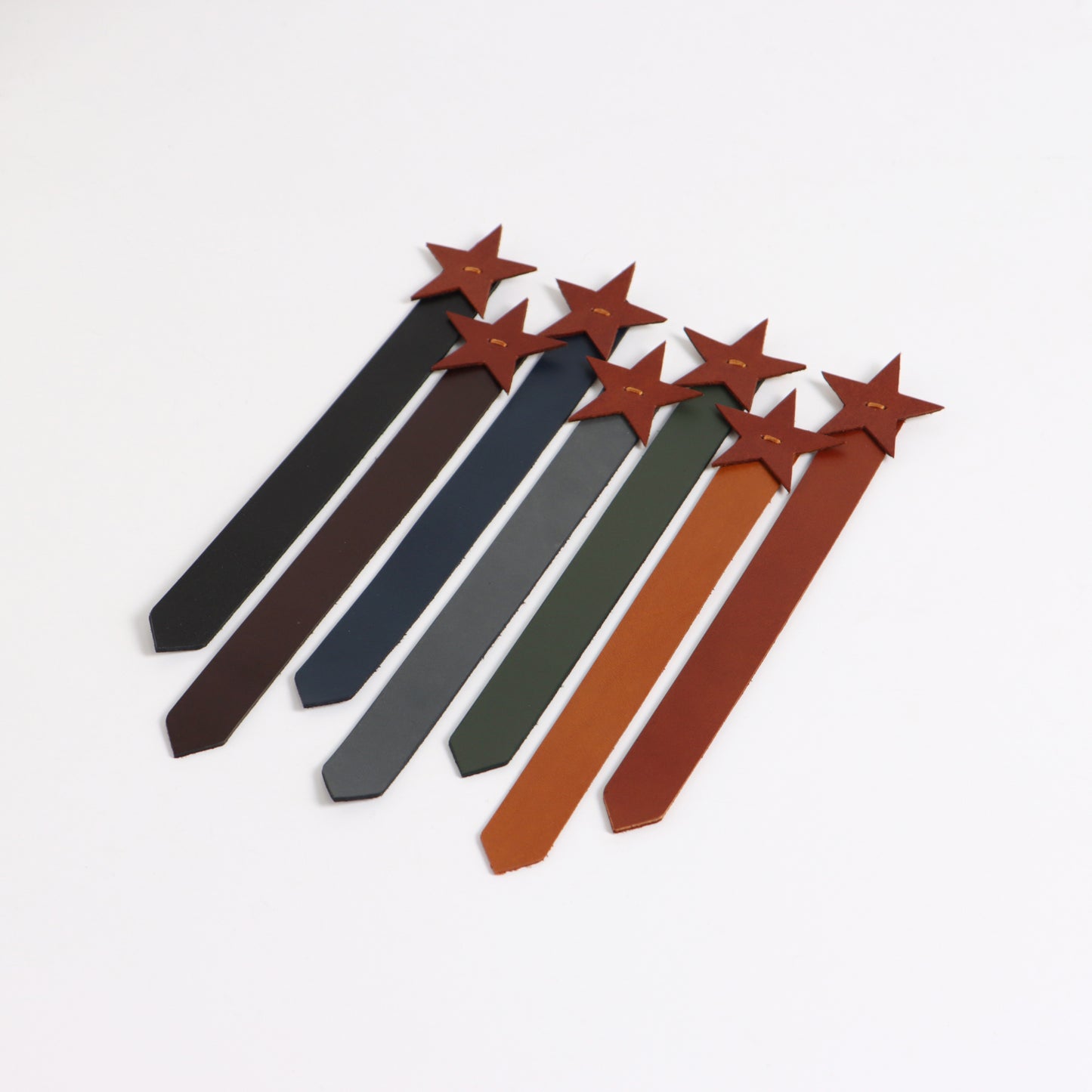 Personalised Leather Bookmark Star Heart Shaped