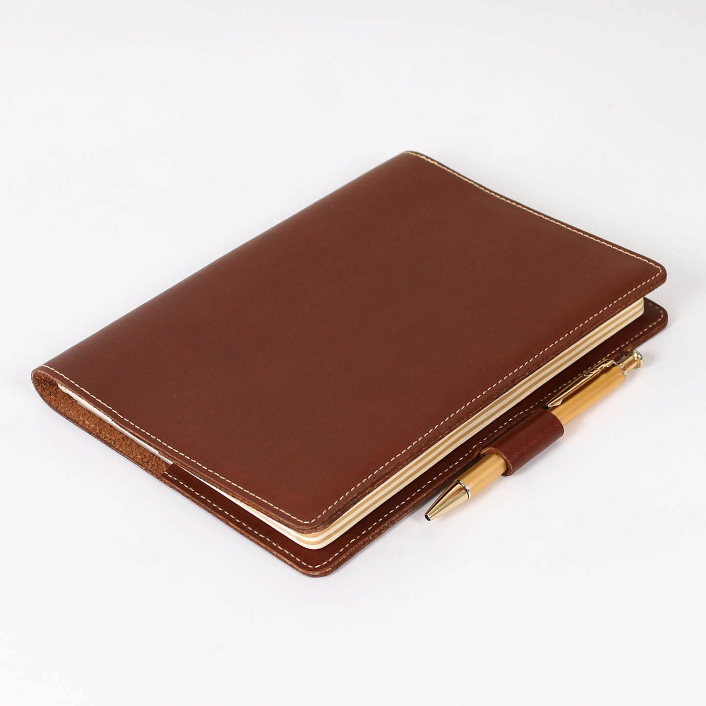 Personalised Leather Journal A5 Notebook with Pen Loop 3 Card Holders