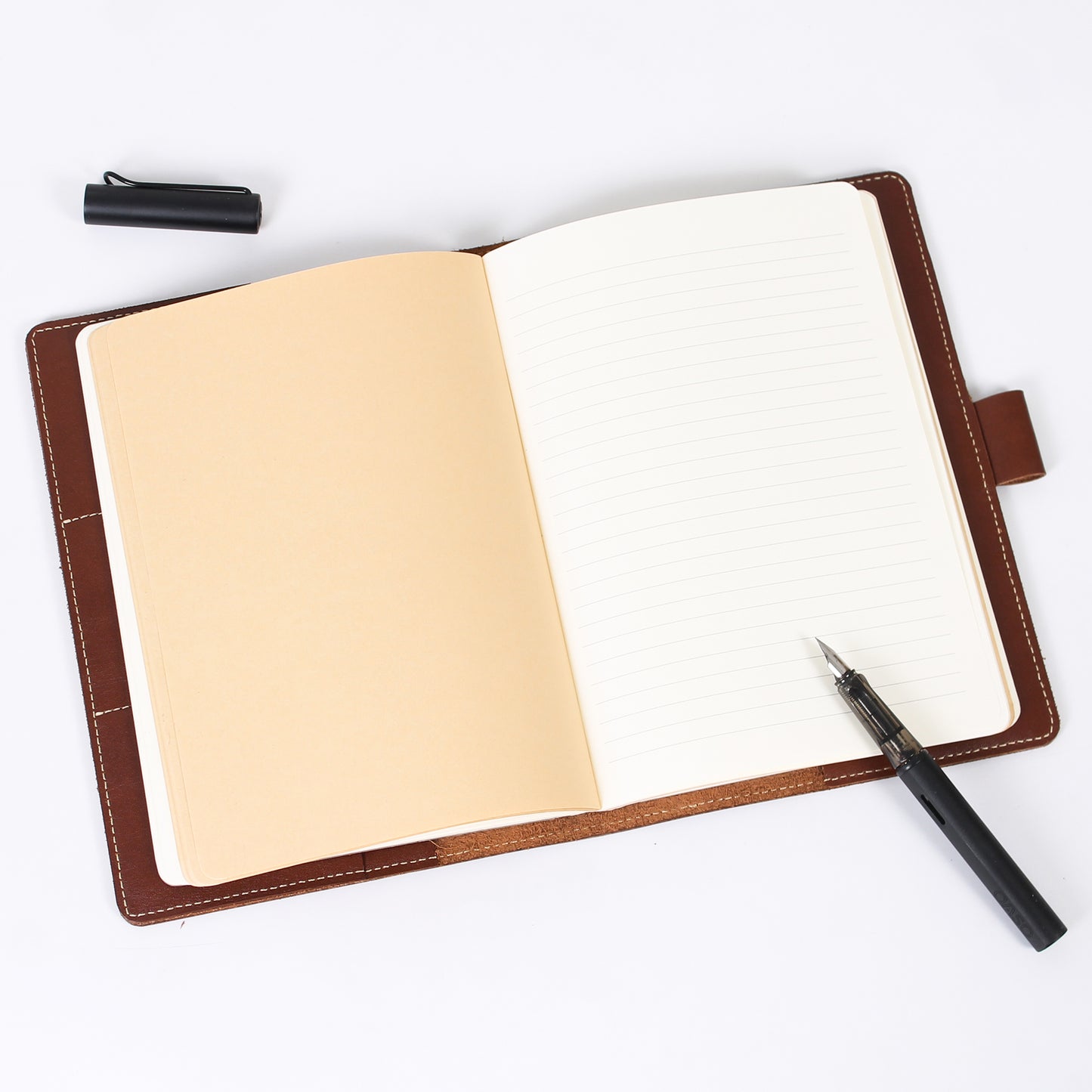 Personalised Leather Journal A5 Notebook with Pen Loop 3 Card Holders