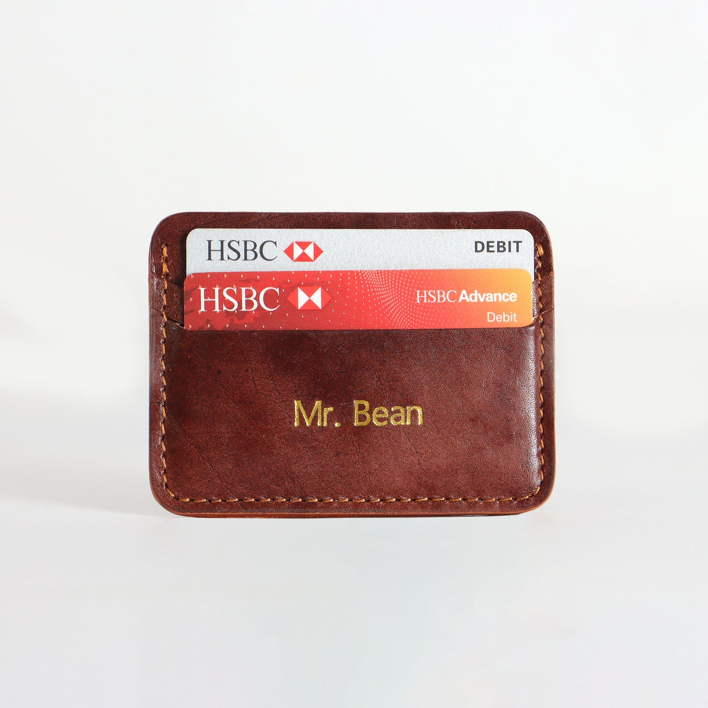 Hand Stitched Leather Card Holder Natural Veg Tanned Card Wallet