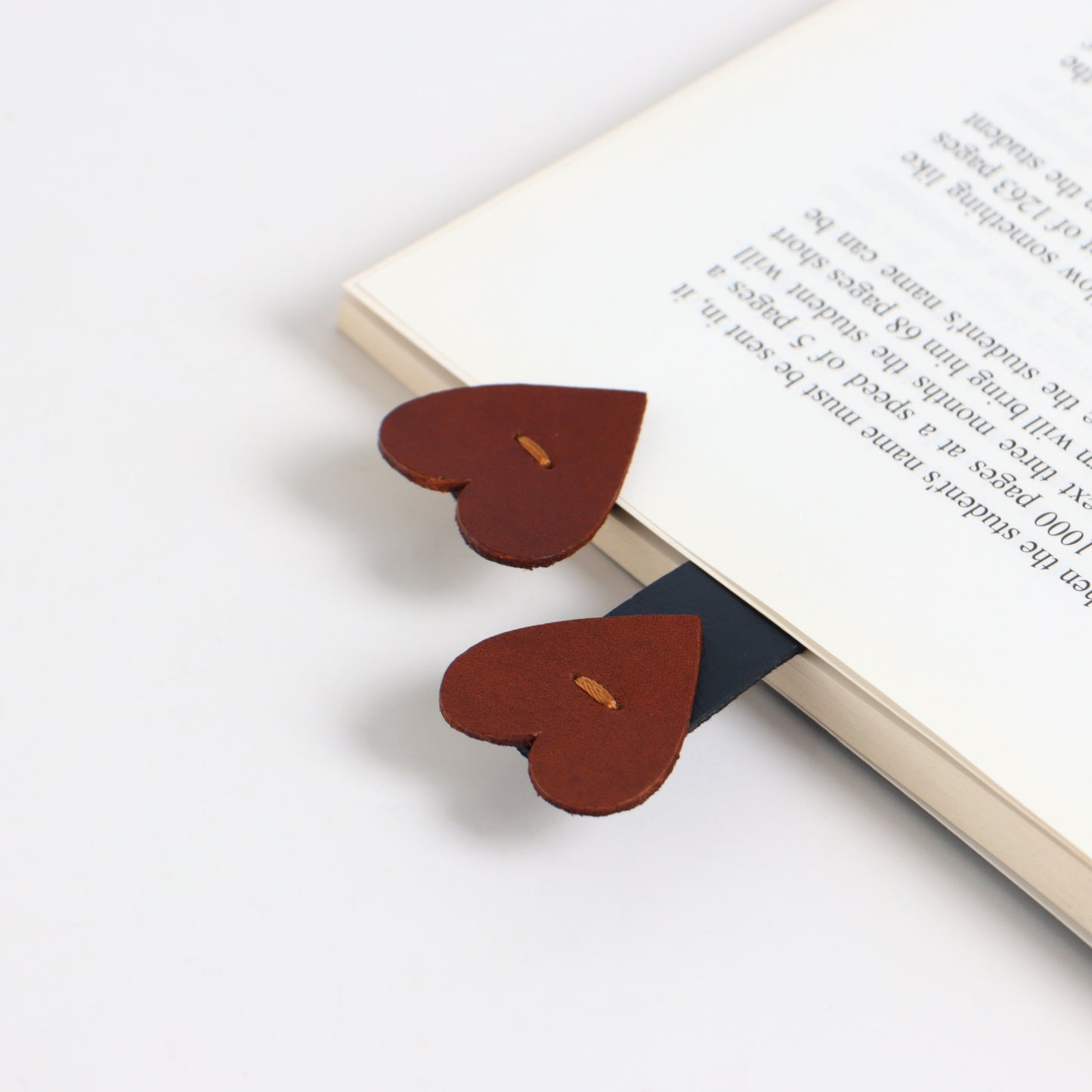 Personalised Leather Bookmark Star Heart Shaped