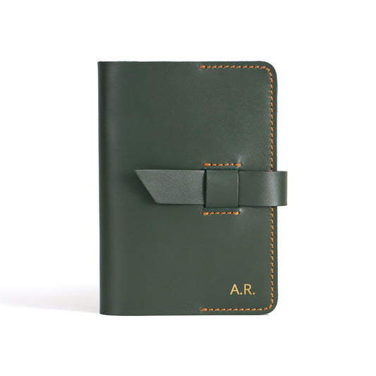 Leder-Tagebuch A6, personalisiertes Notizbuch, Leder-Klappenverschluss