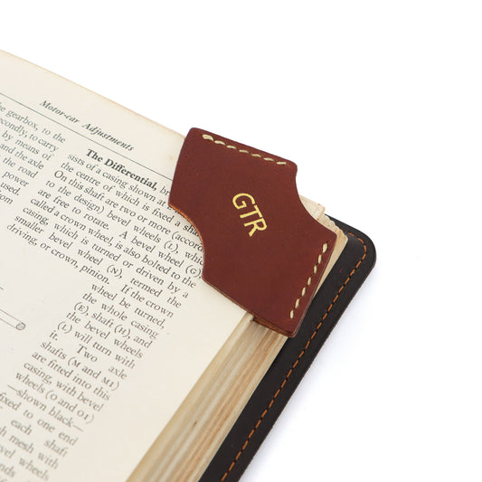 Personalised Bookmark Corner leather Bookmark