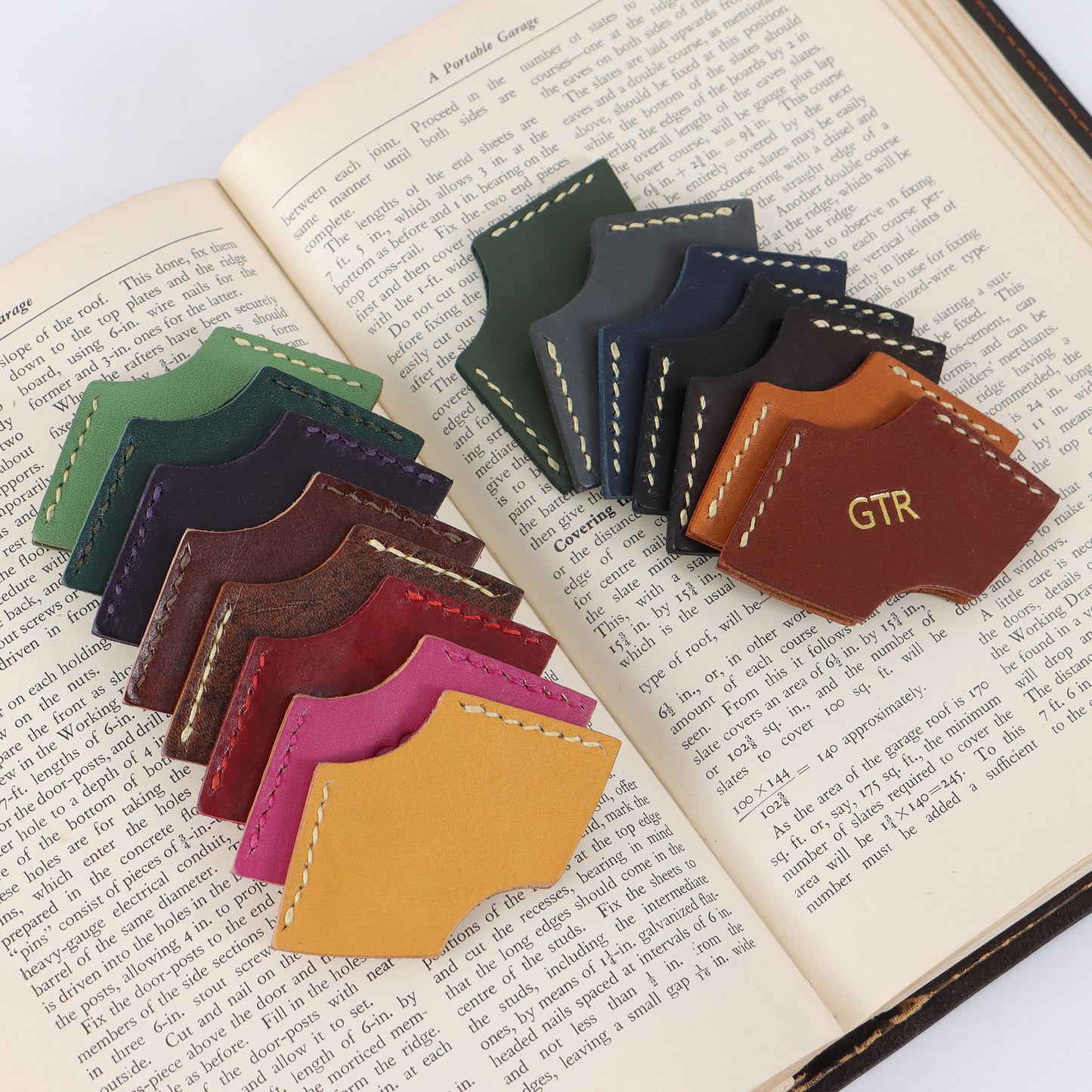Personalised Bookmark Corner leather Bookmark