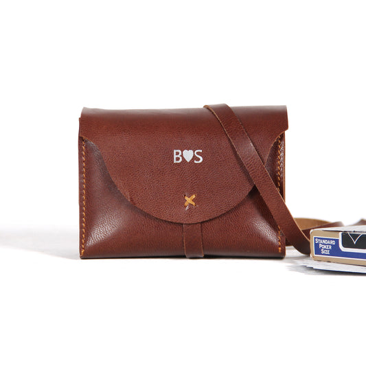 Personalised Double Deck Leather Playing Card Storage Case