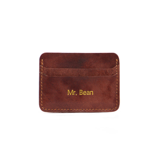 Hand Stitched Leather Card Holder Natural Veg Tanned Card Wallet