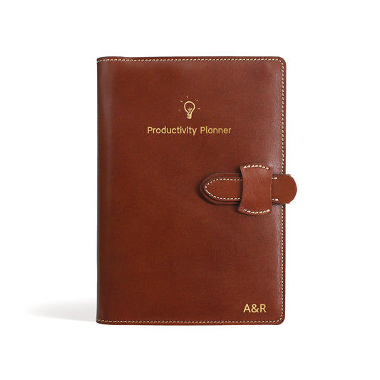 Nachfüllbares A5-Notizbuch, personalisiertes Tagebuch mit Handy- und Stifthalter