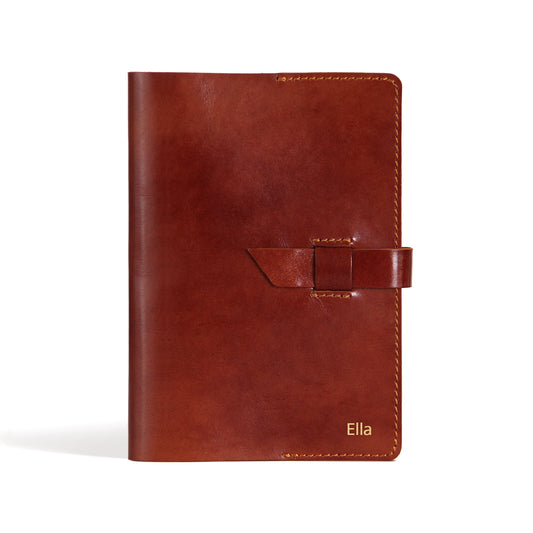 A5 Notebook Personalised Leather Journal Flap Closure