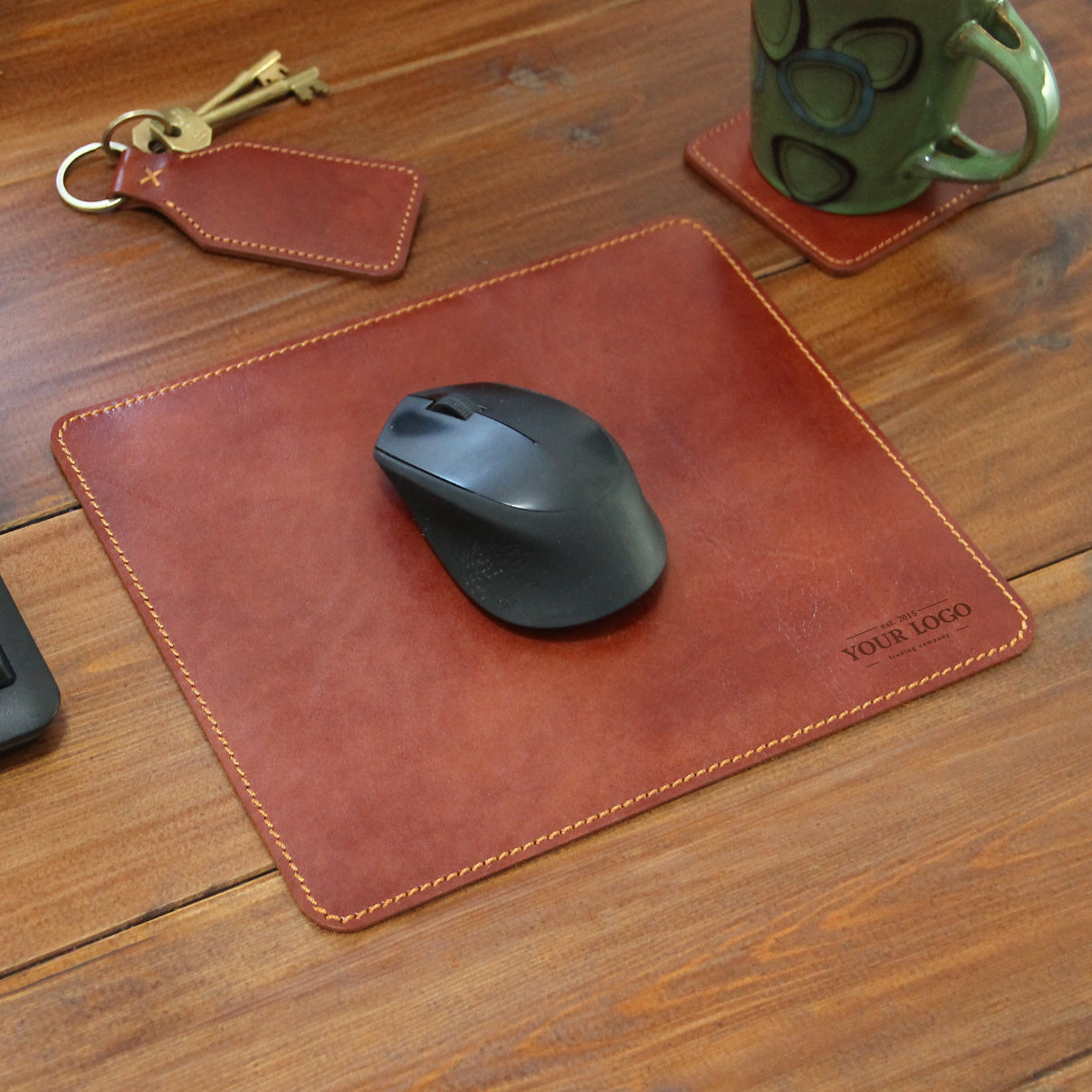 Personalized Leather Mouse Pad Office Mouse Mat Desk Decor JoyToken