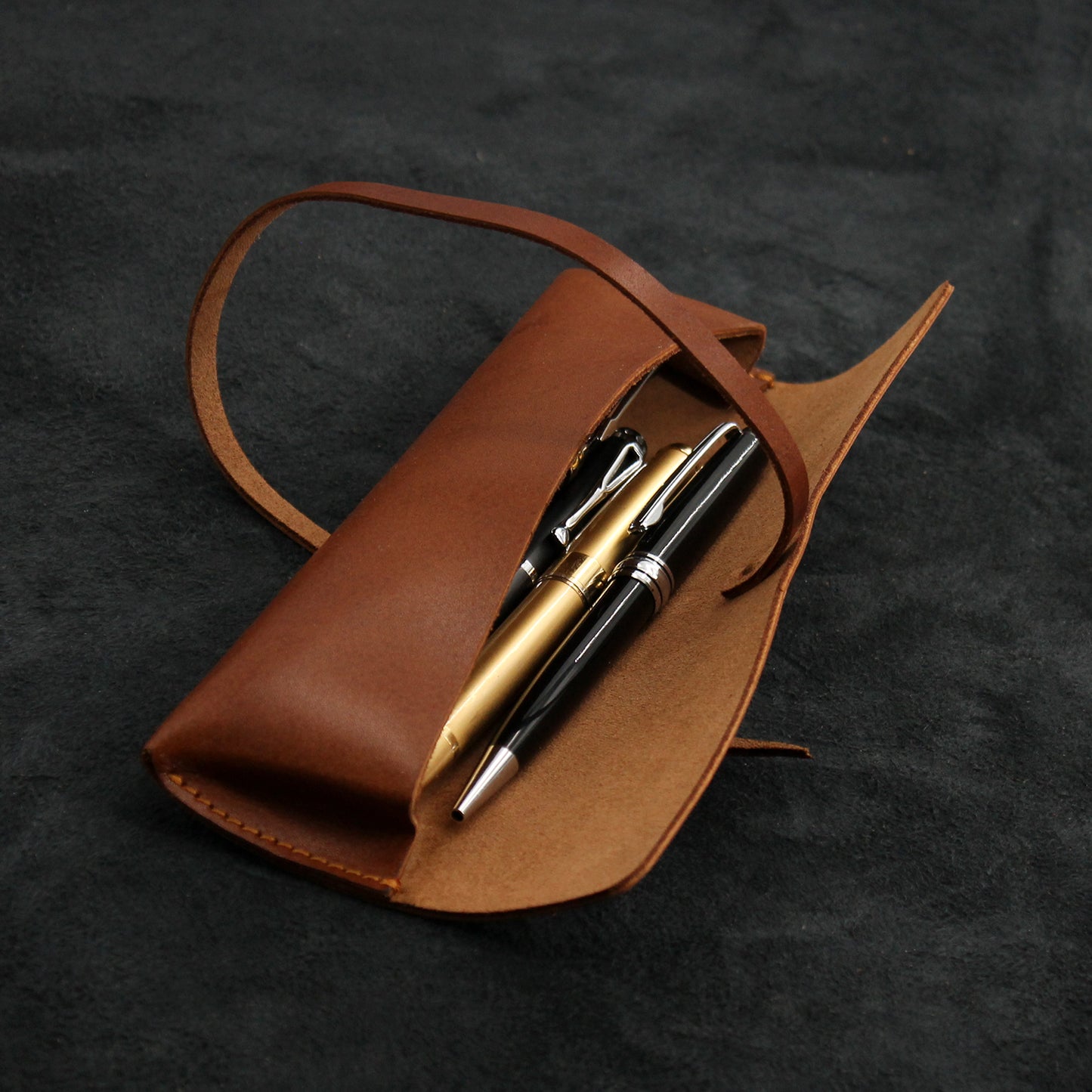 Leather Pen Case Wrap Pencil Case