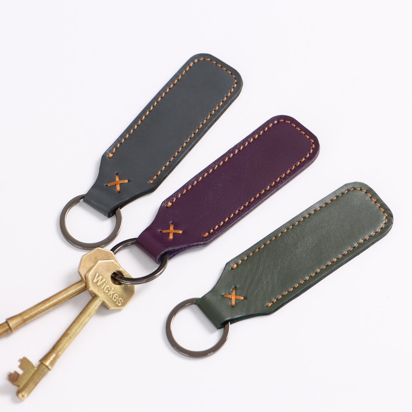 Leather Keyring Emboss Monogrammed Key Holder