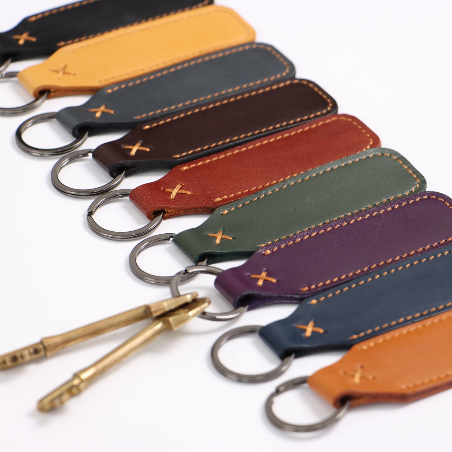 Leather Keyring Emboss Monogrammed Key Holder