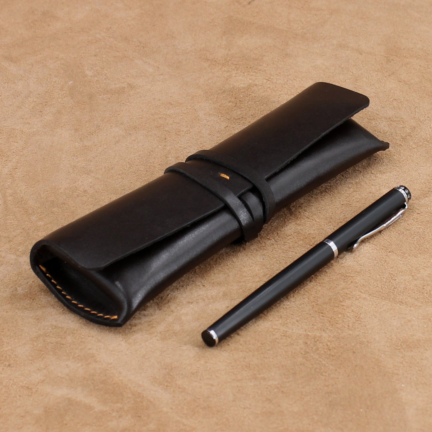 Leather Pen Case Wrap Pencil Case