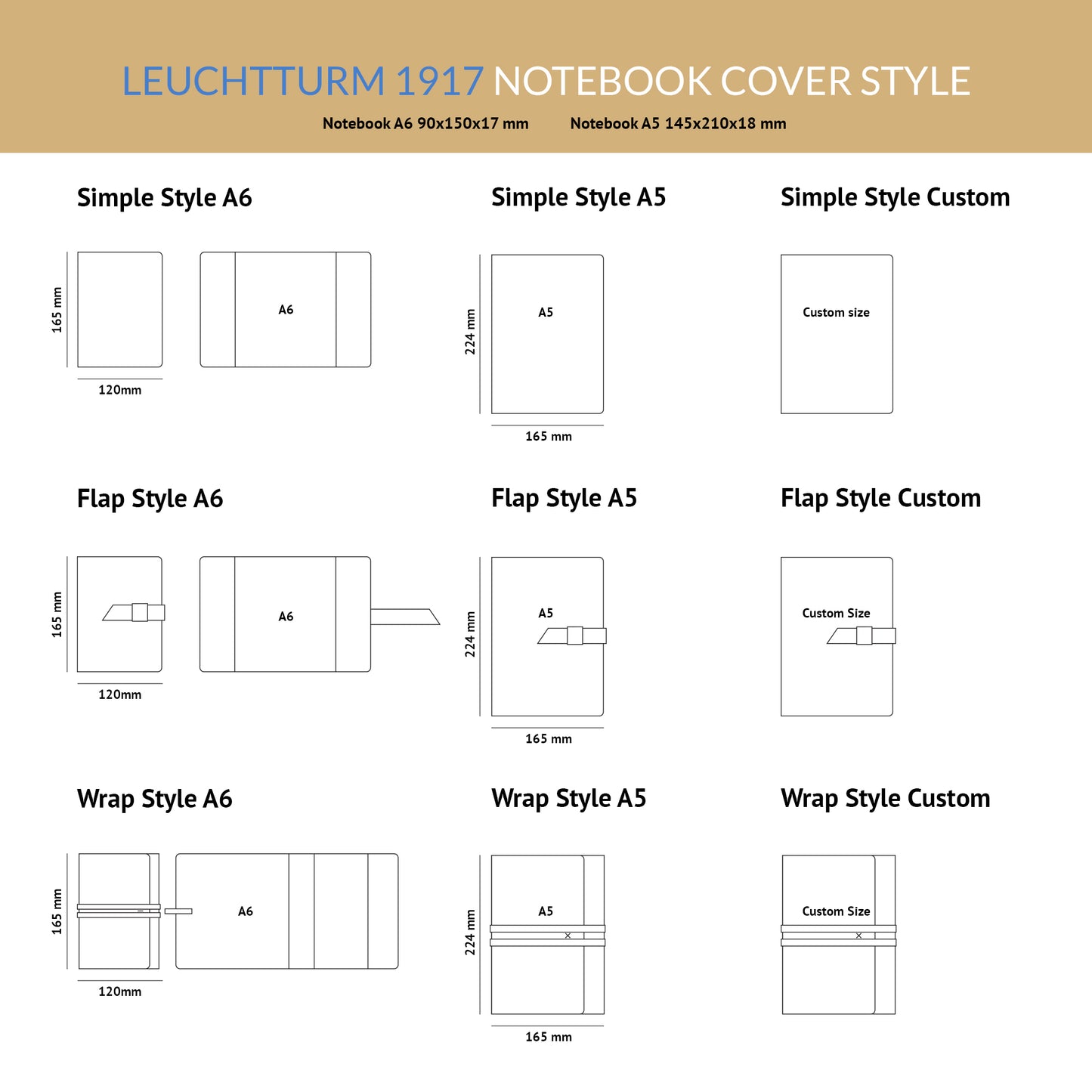 Leather Leuchtturm 1917 Notebook Cover Notebook Medium Notebook Pocket Custom Size